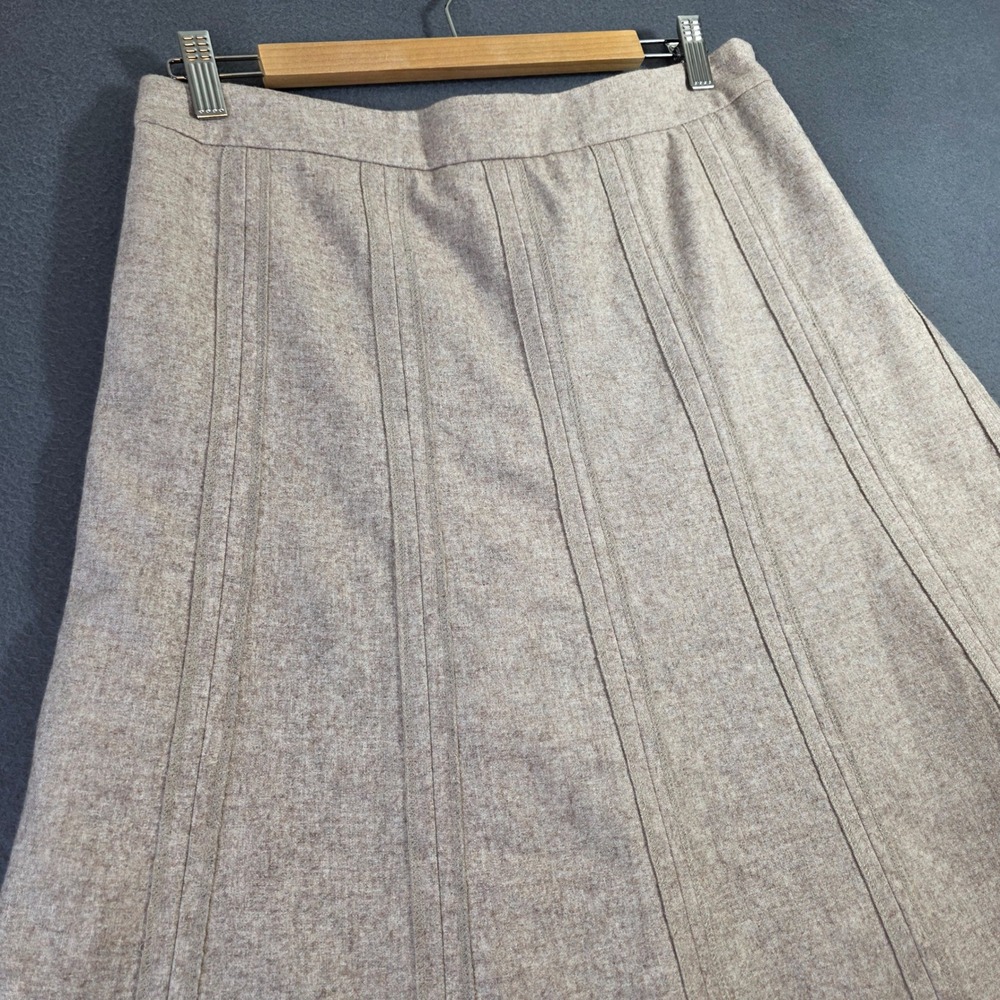 Merona Womens‎ Wool Blend A-Line Skirt Tan Beige Knee Length Size 8